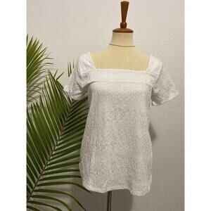 NWT Lucky Brand White Cotton Lace Top Small